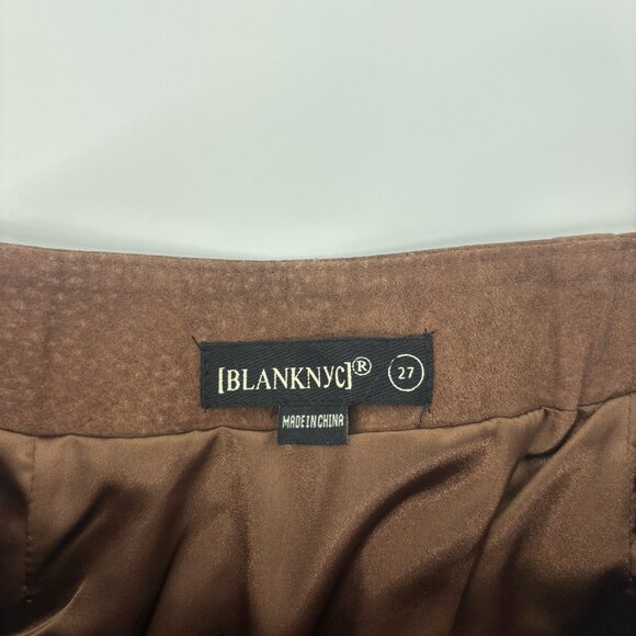 Blanknyc Blank NYC Leather Suede‎ Skirt Brown Side Zip Mini Moto Women's 27 - Picture 6 of 12